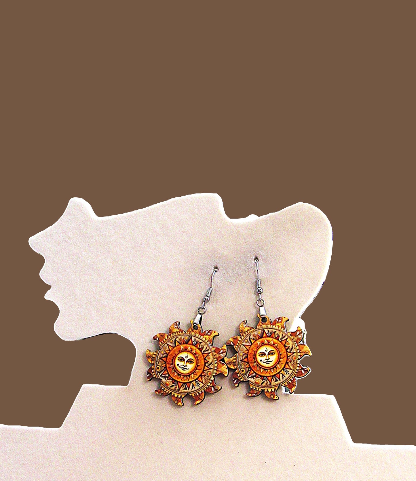 Sun Shaped Sublimated Earrings