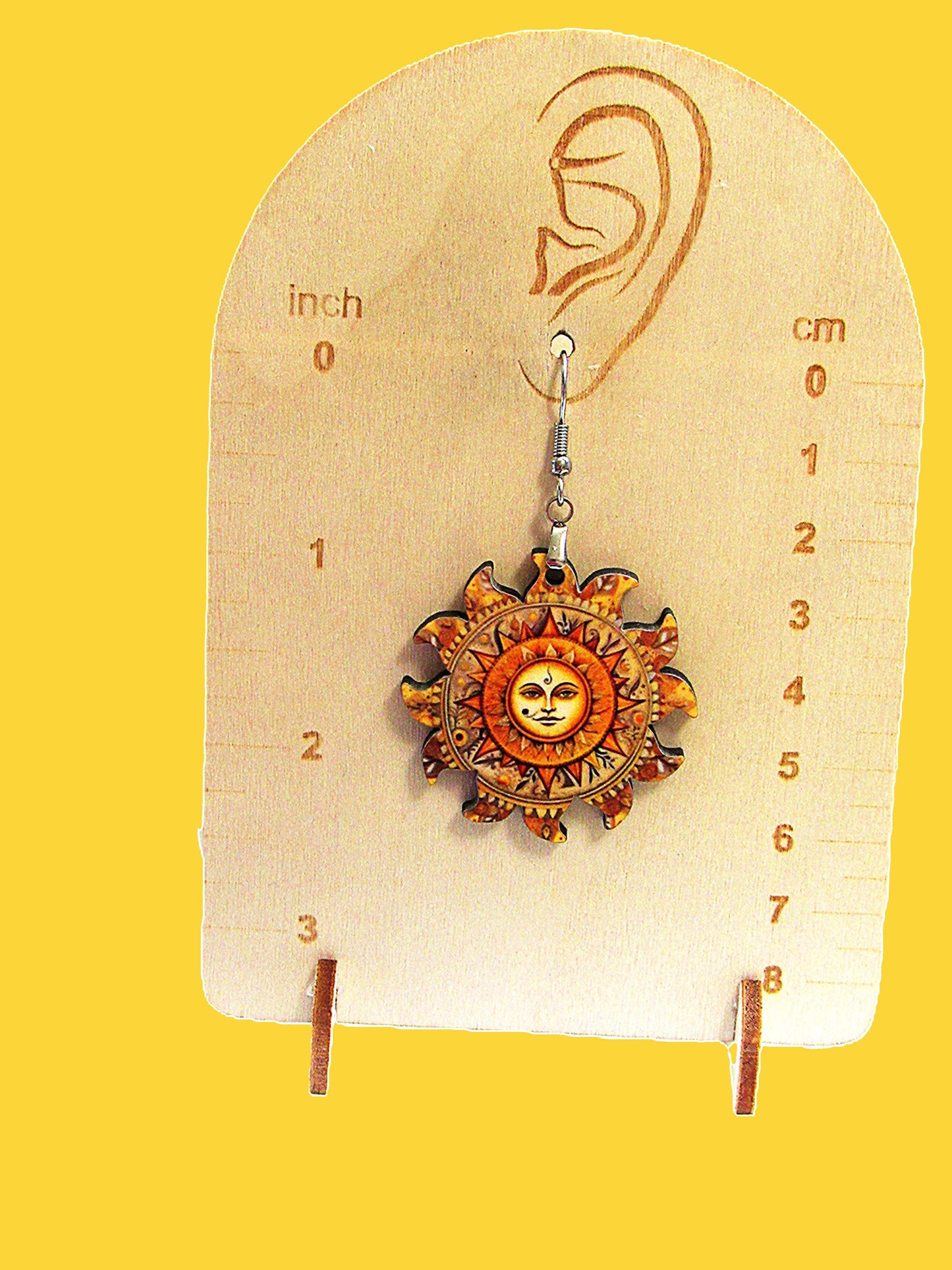 Sun Shaped Sublimated Earrings
