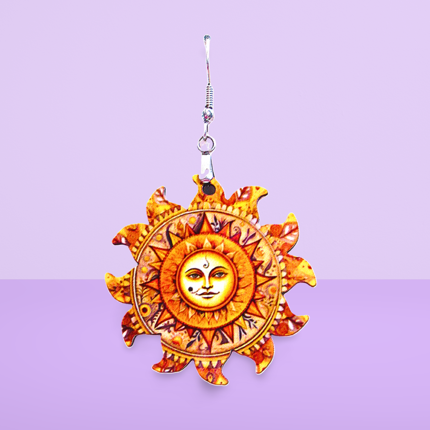 Sun Shaped Sublimated Earrings