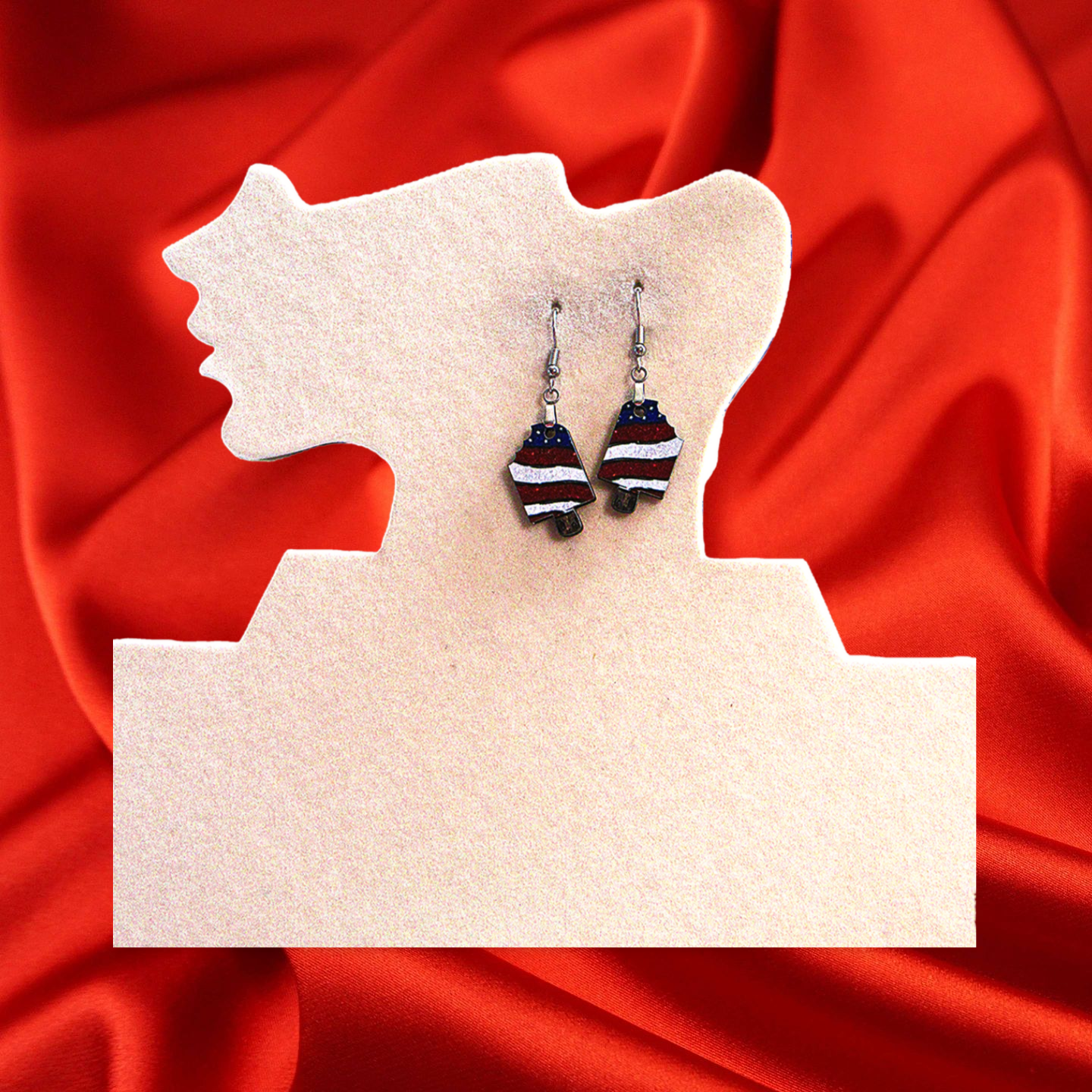 Popsicle  Shaped Sublimated Earrings 1 inch