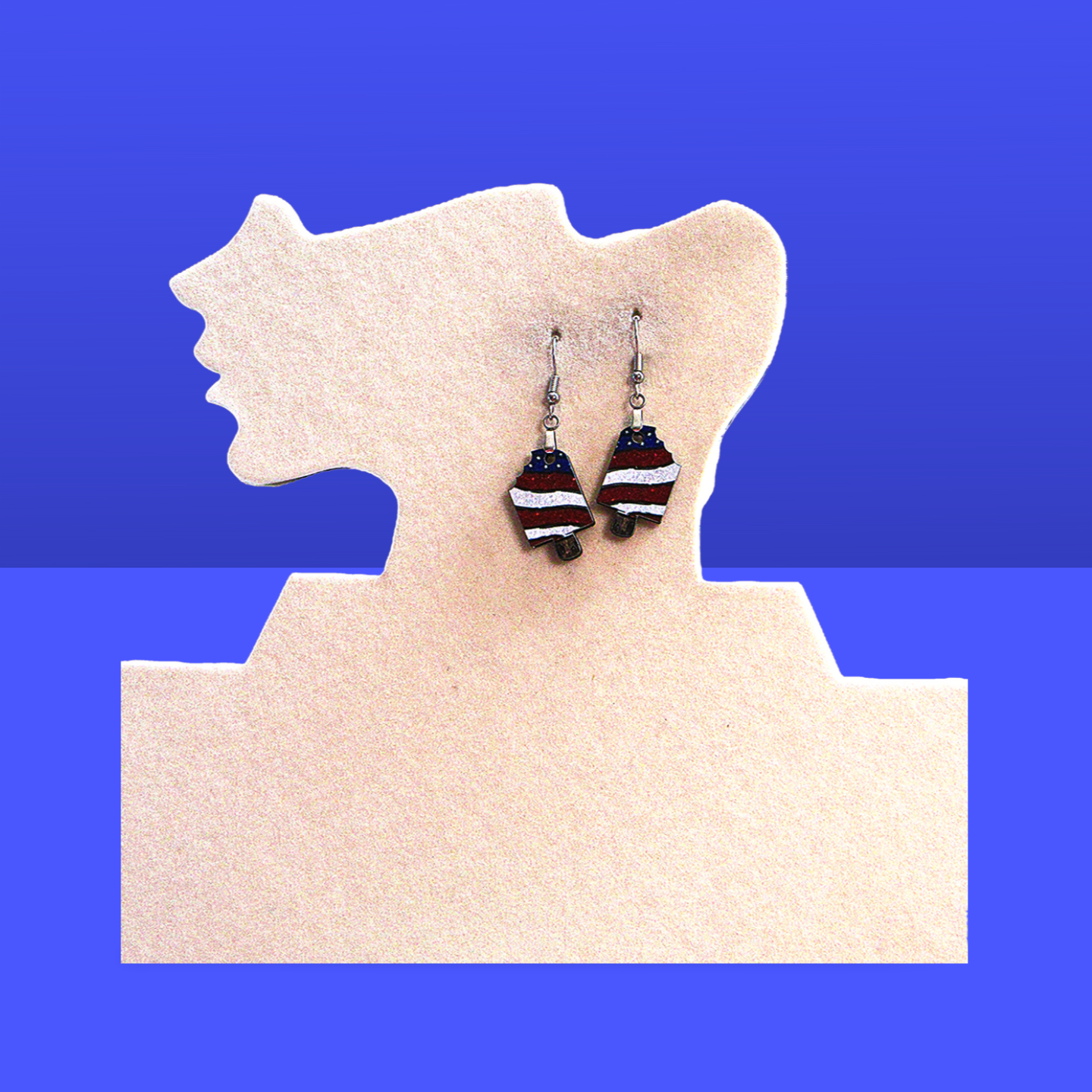 Popsicle  Shaped Sublimated Earrings 1 inch