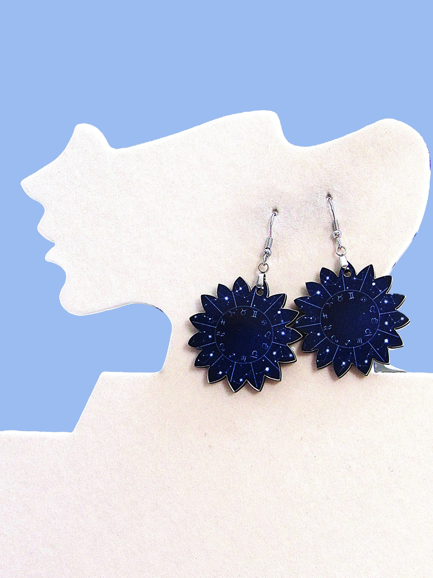 Sunflower Shaped Sublimated Earrings