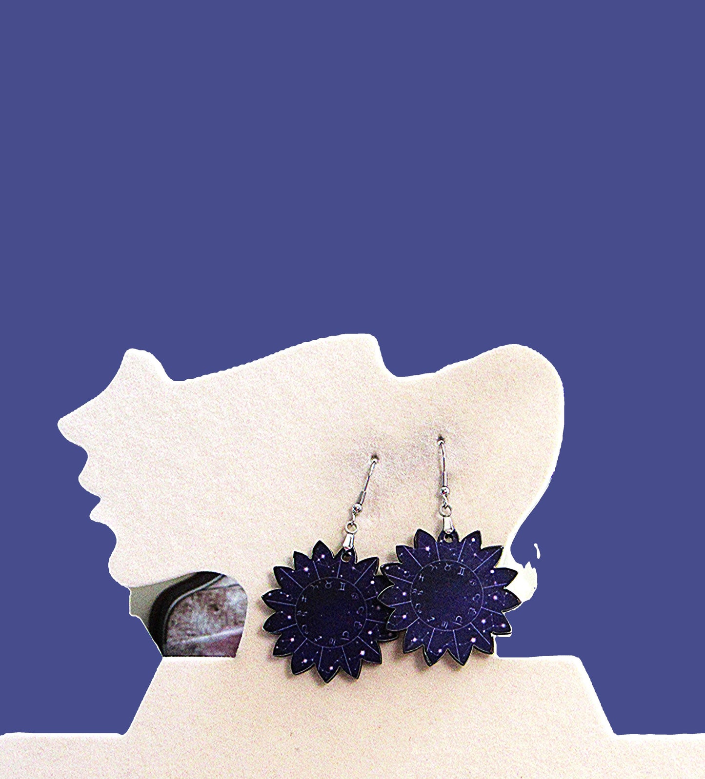 Sunflower Shaped Sublimated Earrings