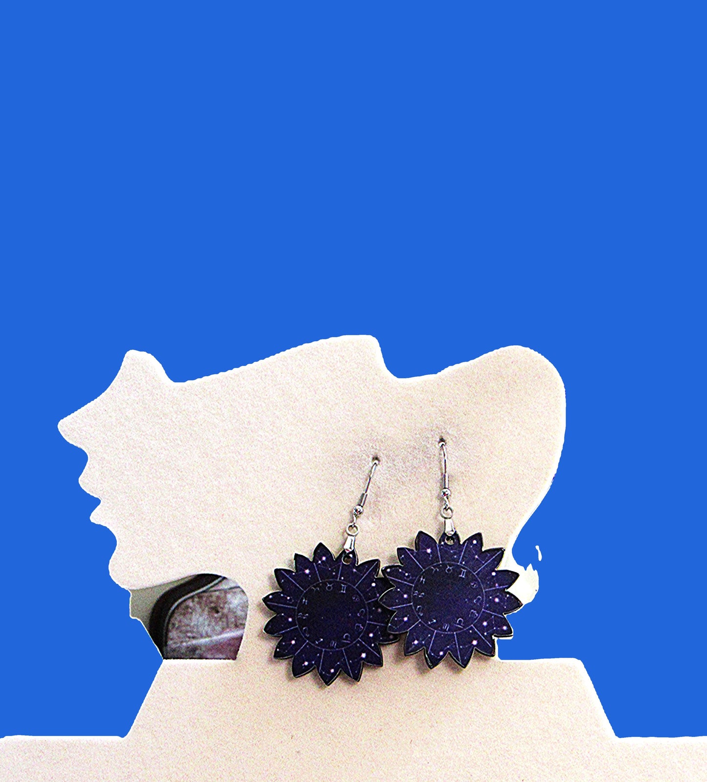 Sunflower Shaped Sublimated Earrings