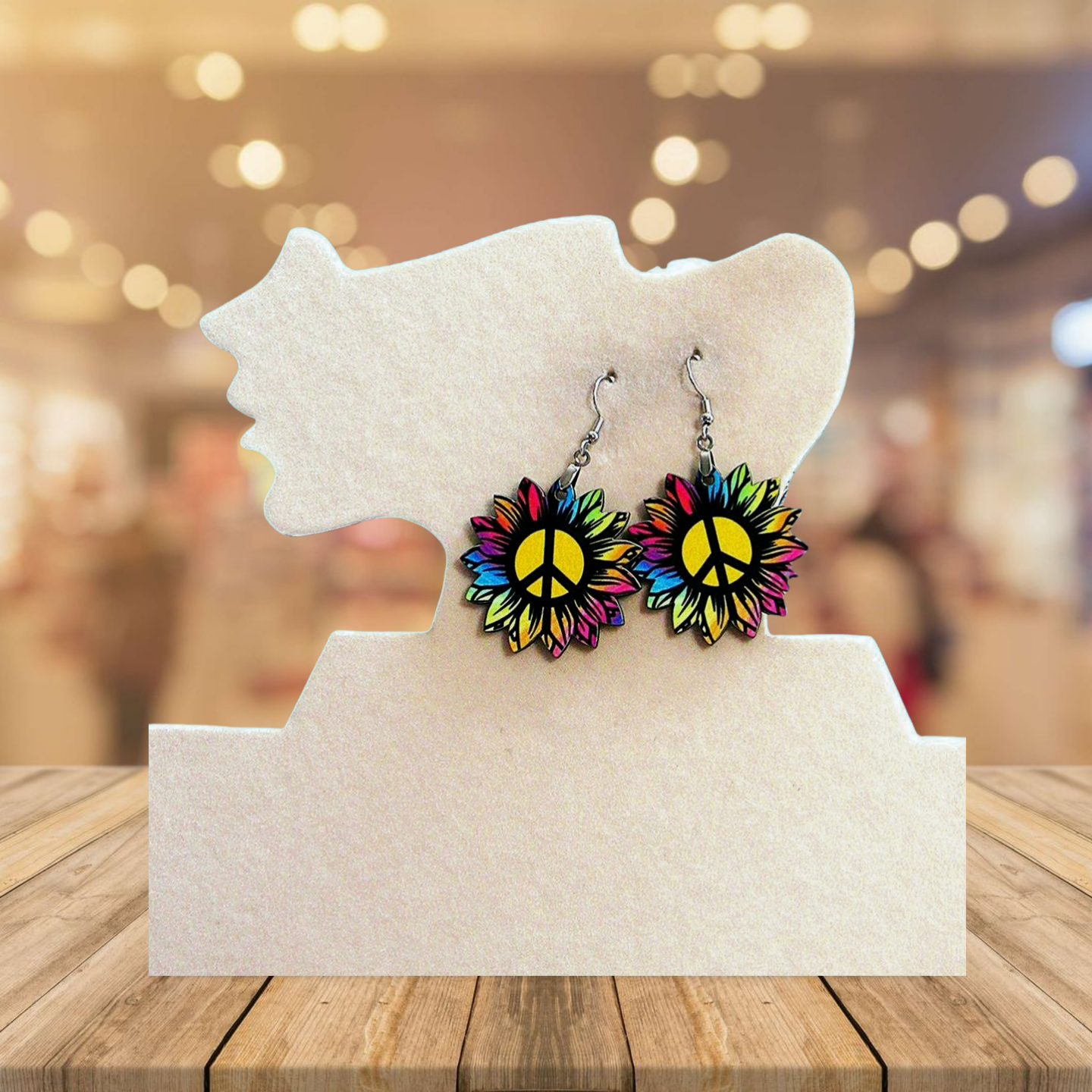 Sunflower Shaped Sublimated Earrings