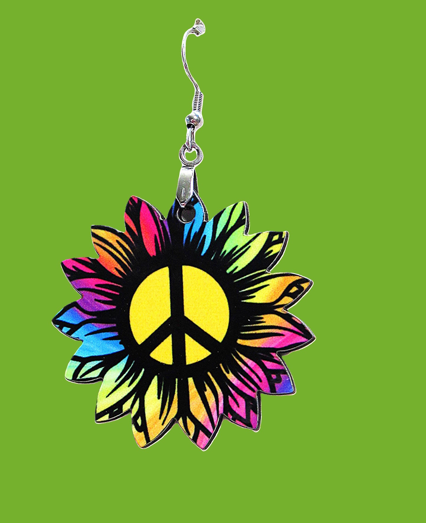 Sunflower Shaped Sublimated Earrings
