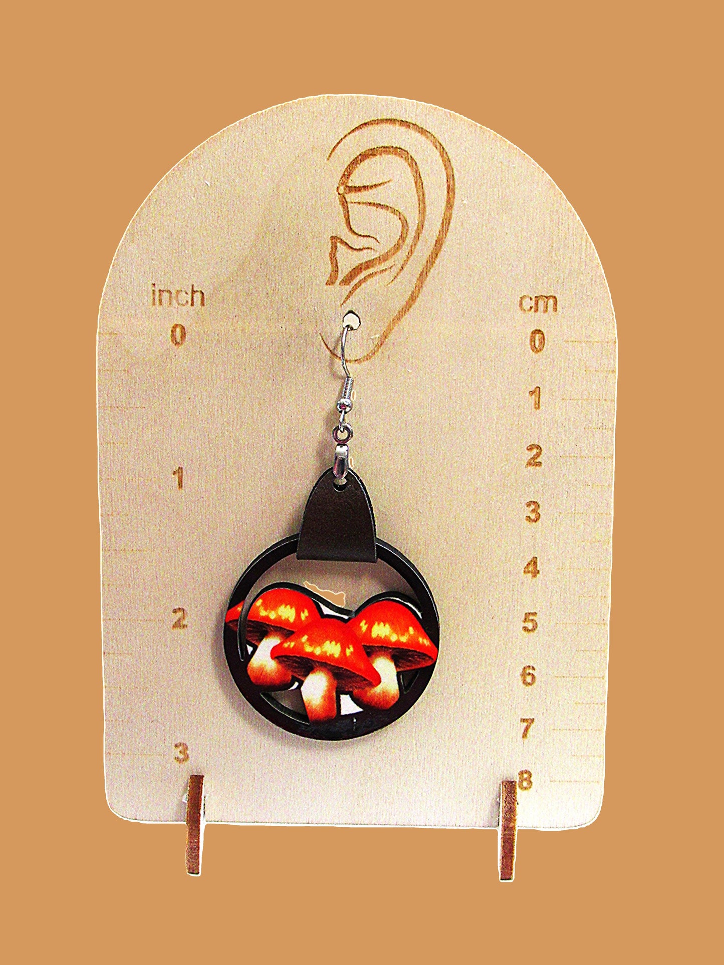 Mushroom Trio Shaped Sublimated Earring MDF