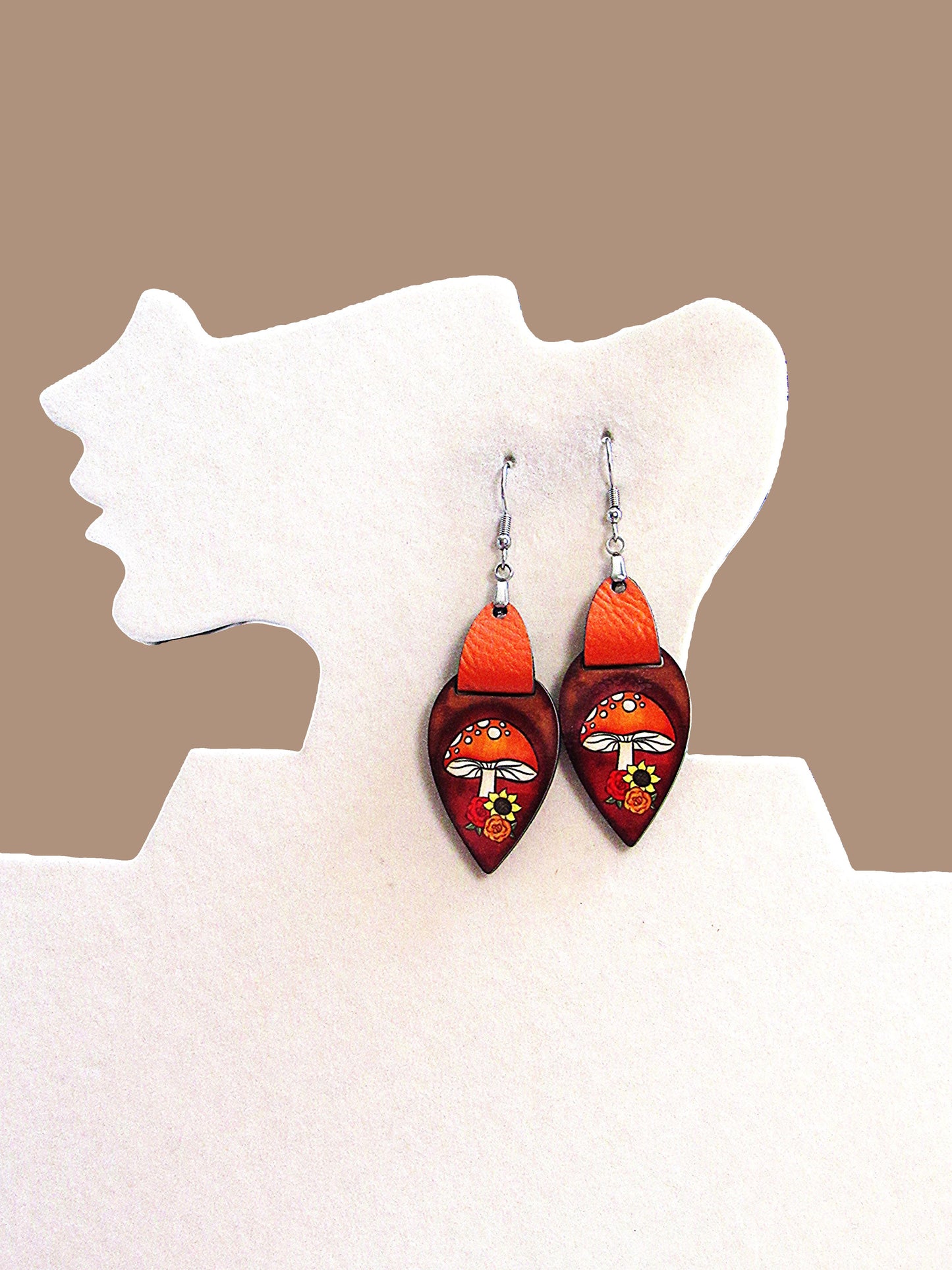 Reverse Teardrop Shaped Sublimated Earrings