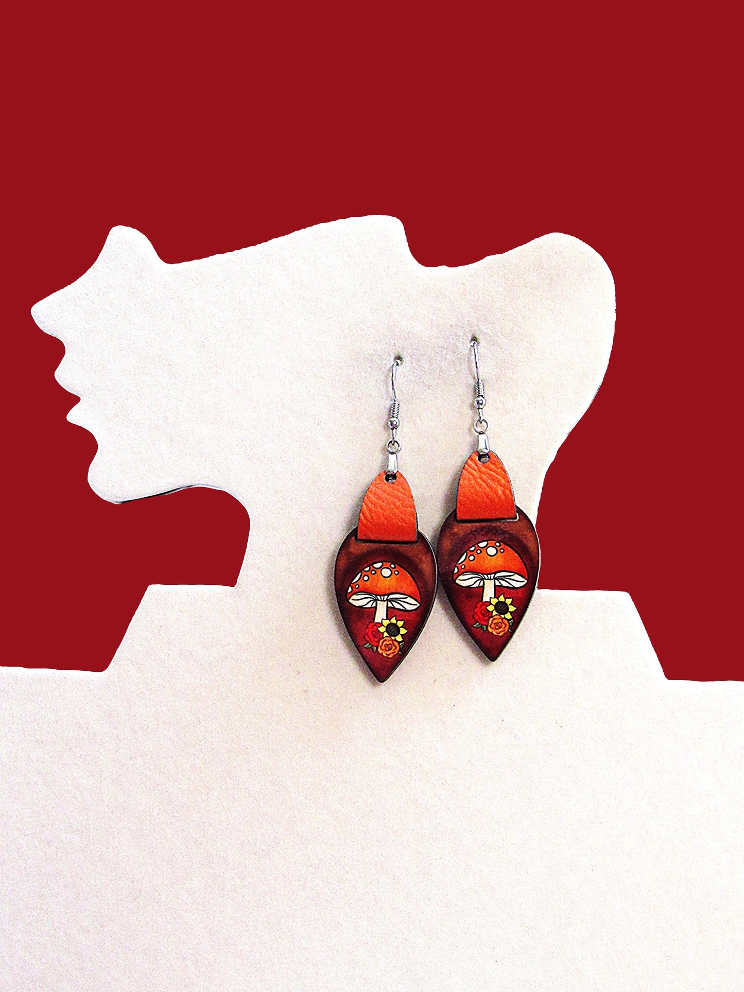 Reverse Teardrop Shaped Sublimated Earrings