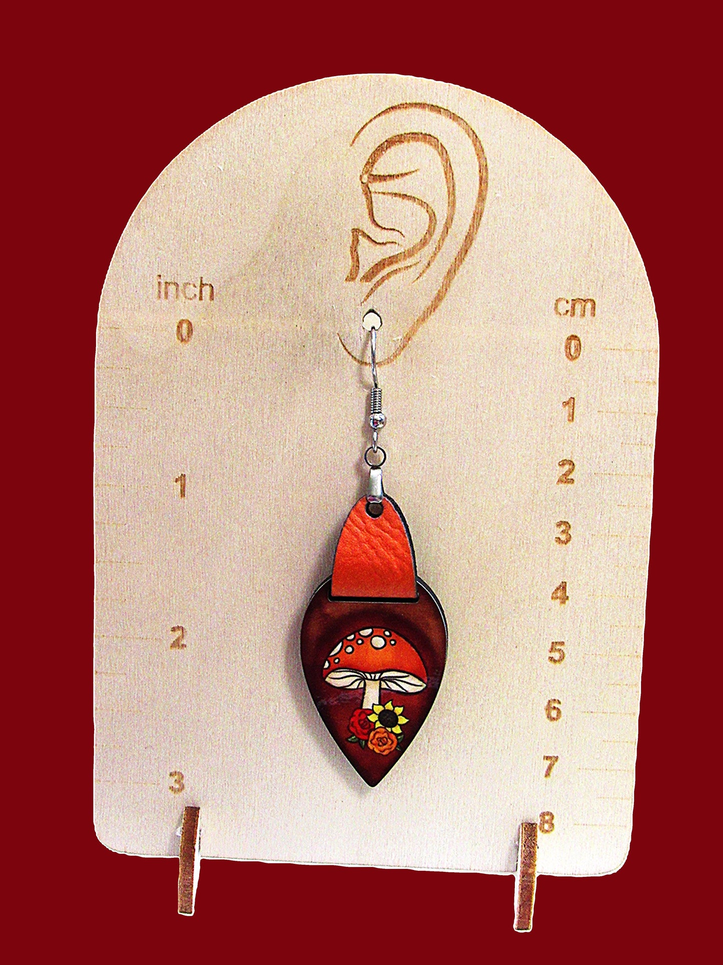 Reverse Teardrop Shaped Sublimated Earrings