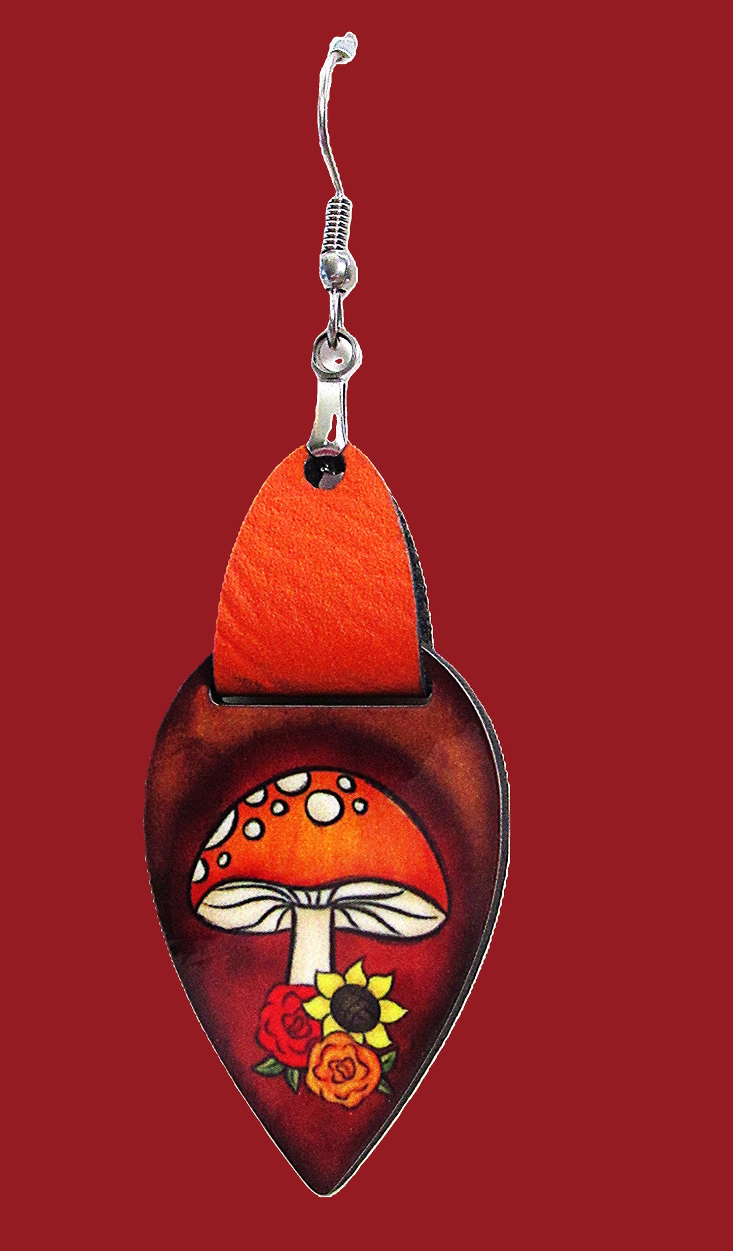 Reverse Teardrop Shaped Sublimated Earrings