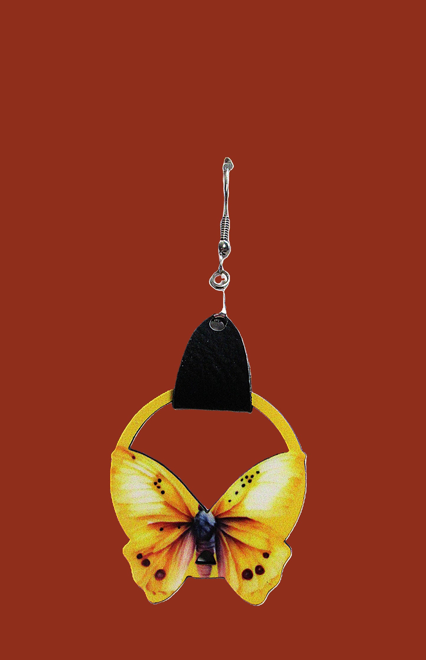 Round Butterfly Shaped Sublimated Earring