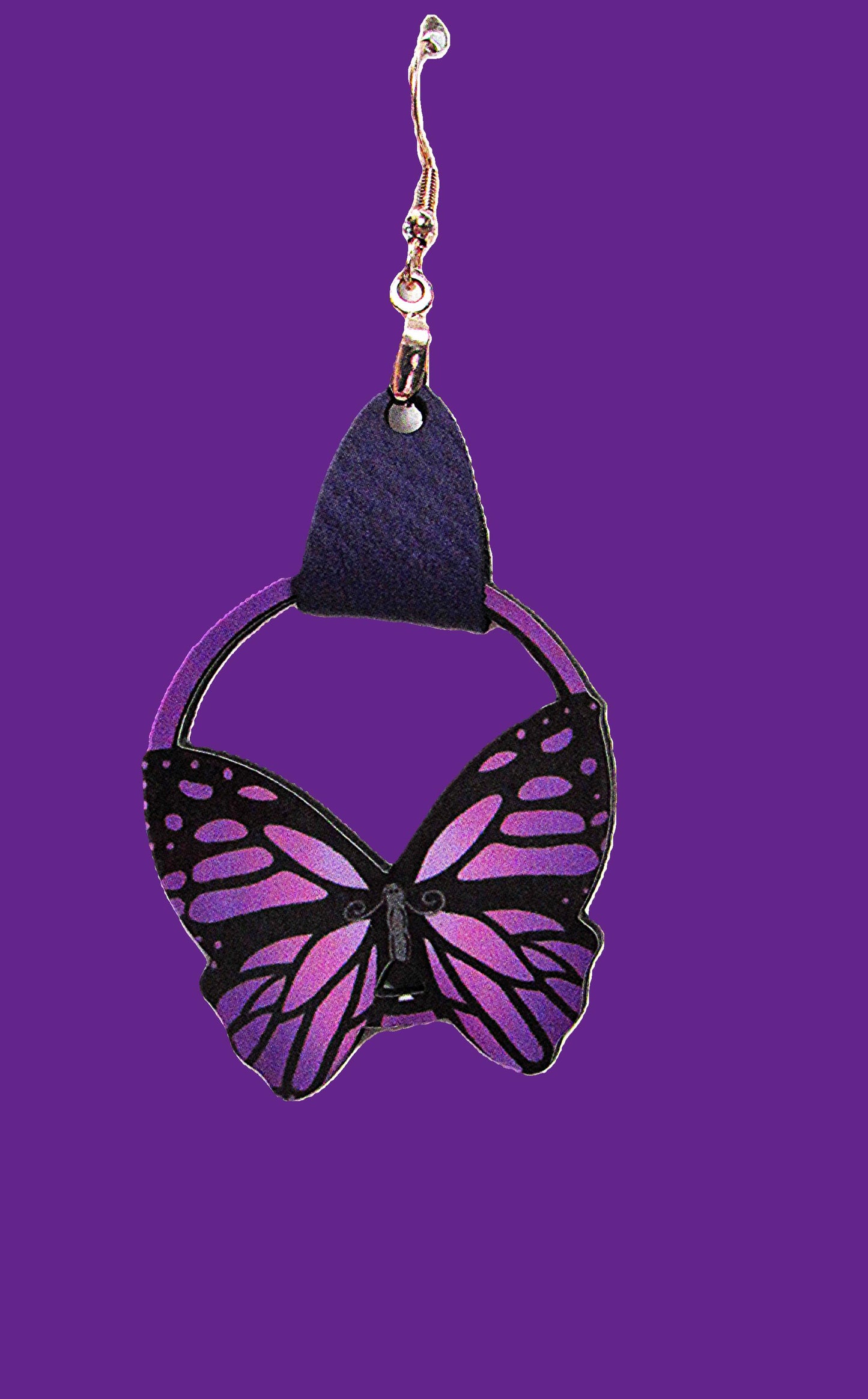 Round Butterfly Shaped Sublimated Earring