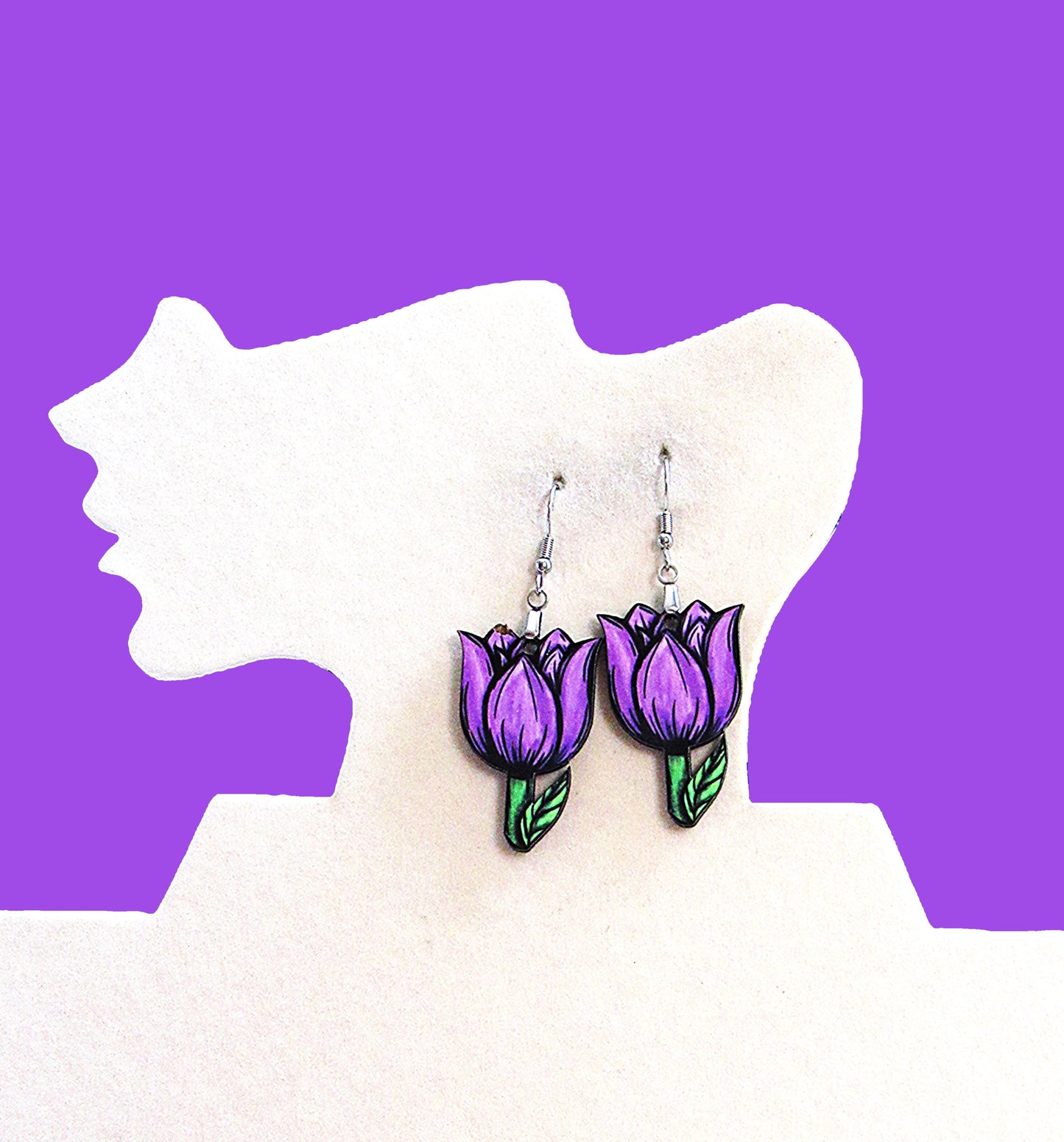 Tulip Shaped Sublimated Earrings