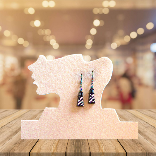 Lighthouse Shaped Sublimated Earrings MDF 1 Inch.