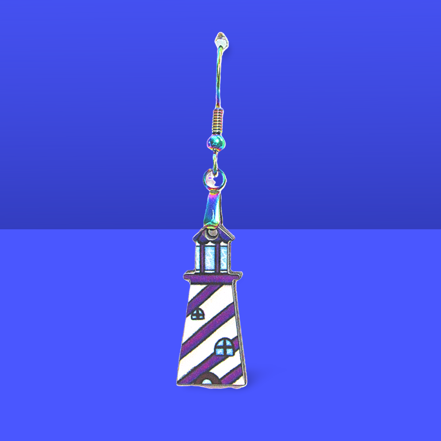 Lighthouse Shaped Sublimated Earrings MDF 1 Inch.