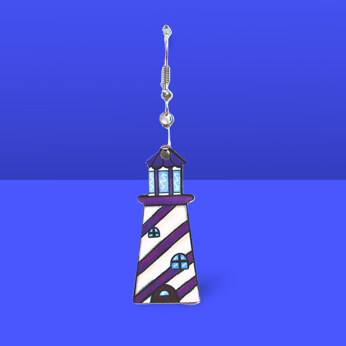 Lighthouse Shaped Sublimated Earrings MDF 1.5 Inch.