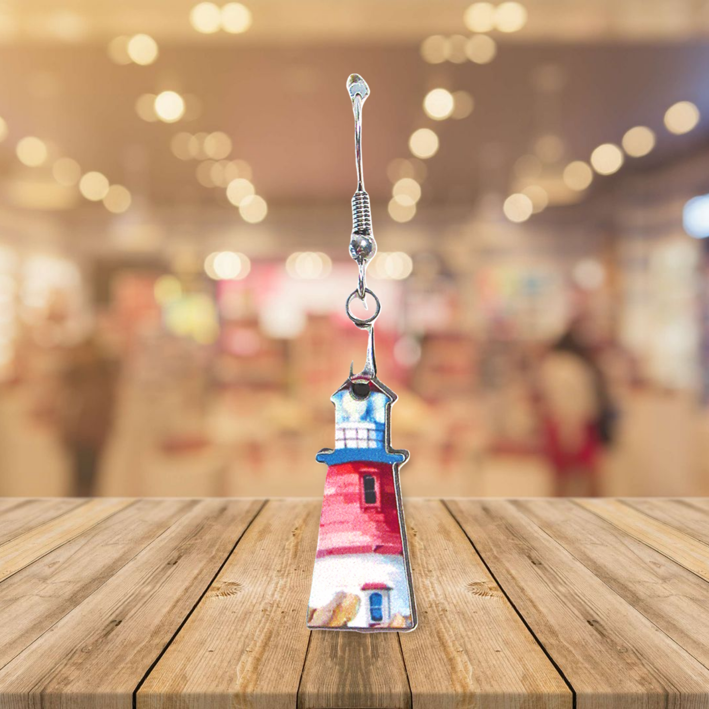 Lighthouse Shaped Sublimated Earrings MDF 1 Inch.