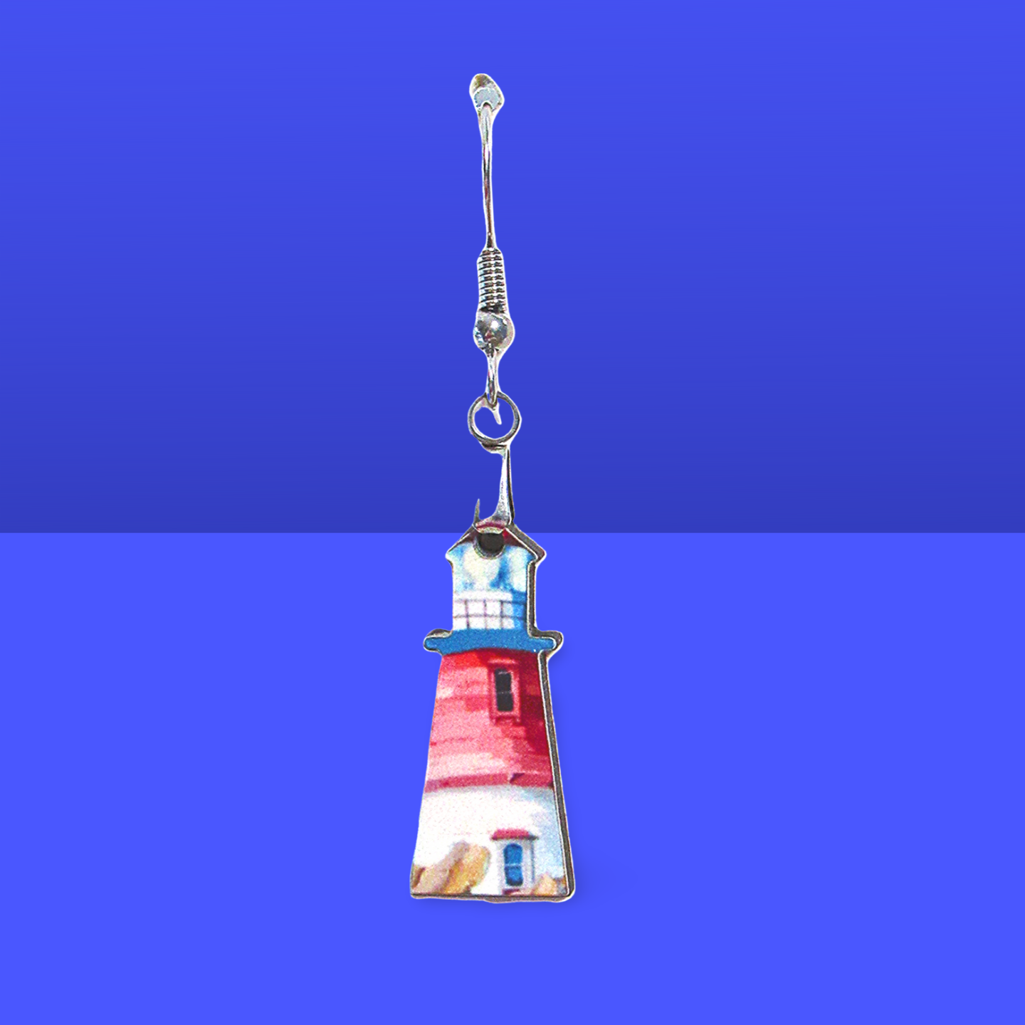 Lighthouse Shaped Sublimated Earrings MDF 1 Inch.