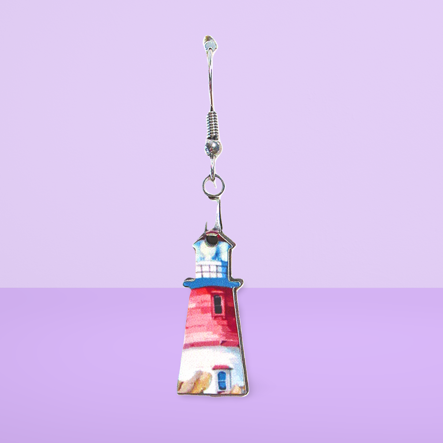 Lighthouse Shaped Sublimated Earrings MDF 1 Inch.