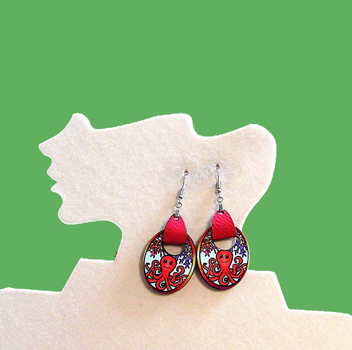 Boho Oval Shaped Sublimated Earring