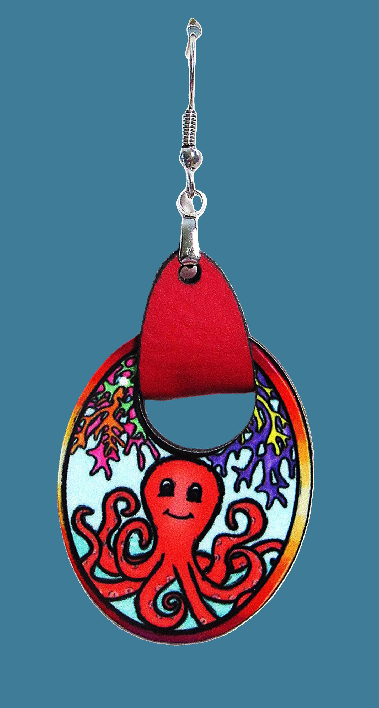 Boho Oval Shaped Sublimated Earring