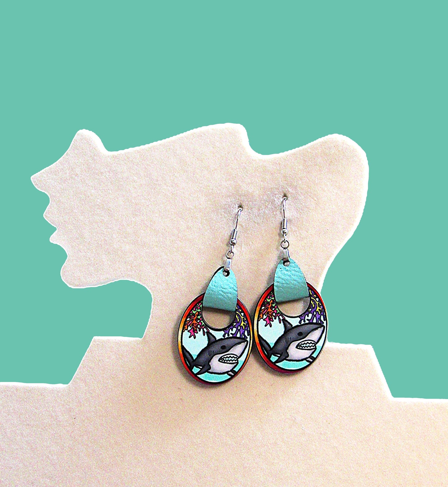Boho Oval Shaped Sublimated Earring