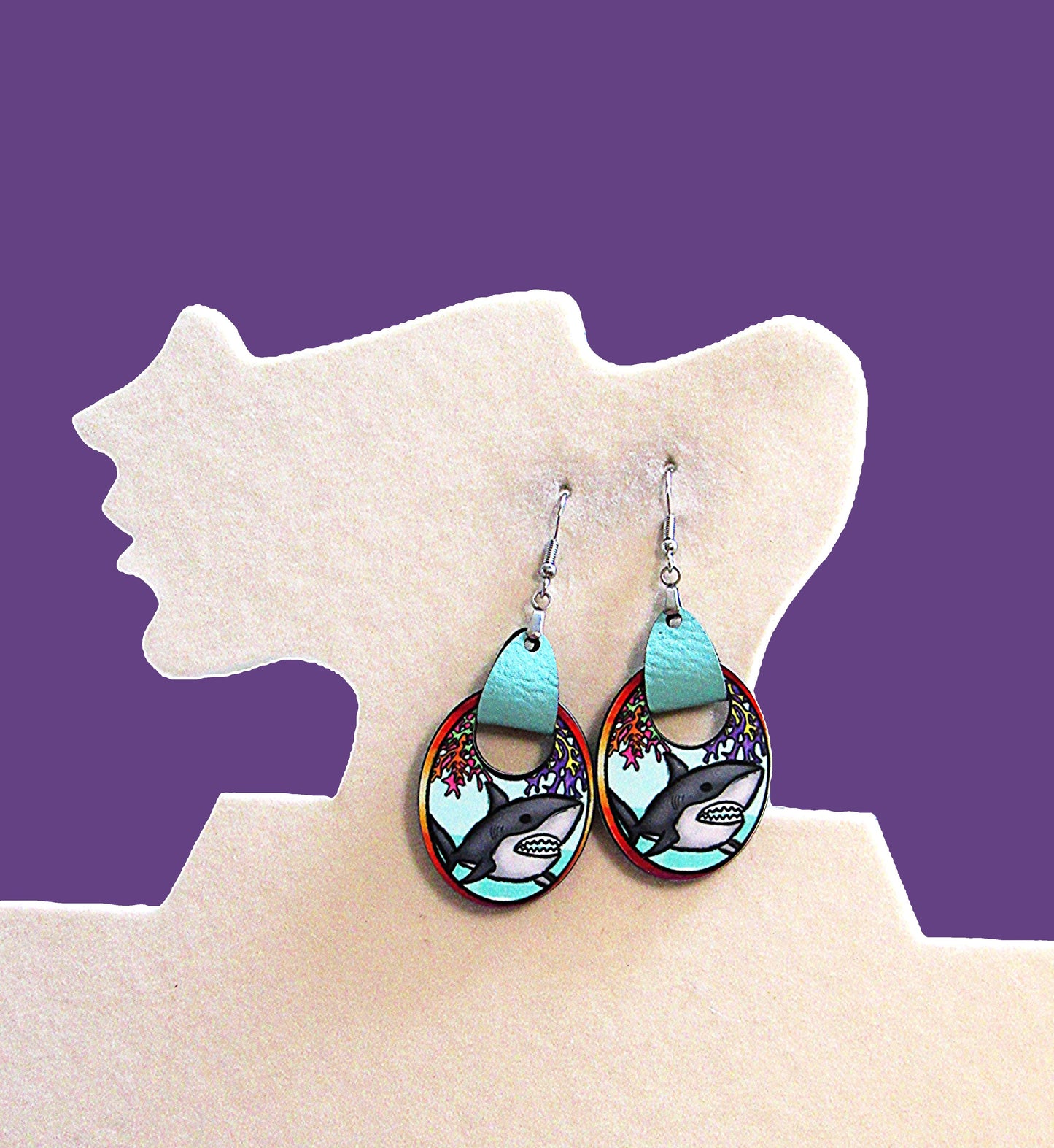 Boho Oval Shaped Sublimated Earring