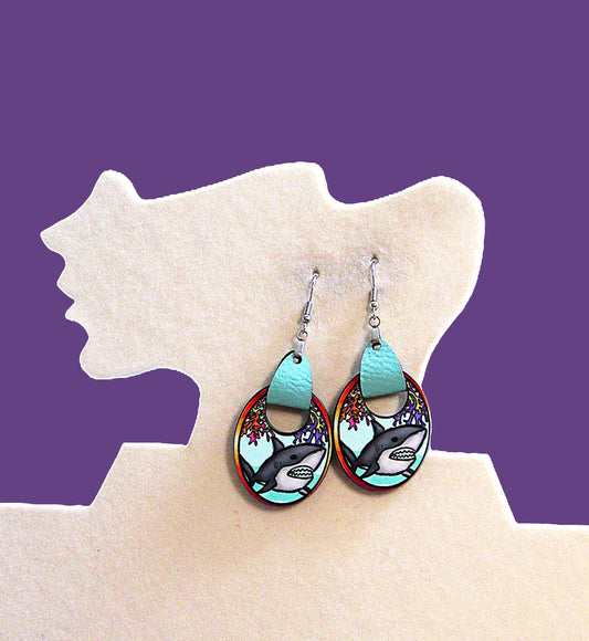 Boho Oval Shaped Sublimated Earring