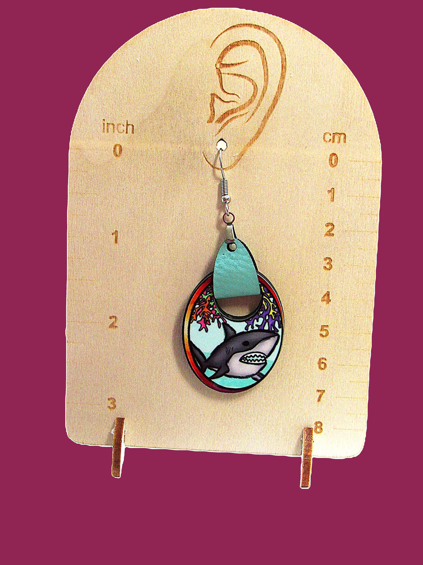 Boho Oval Shaped Sublimated Earring