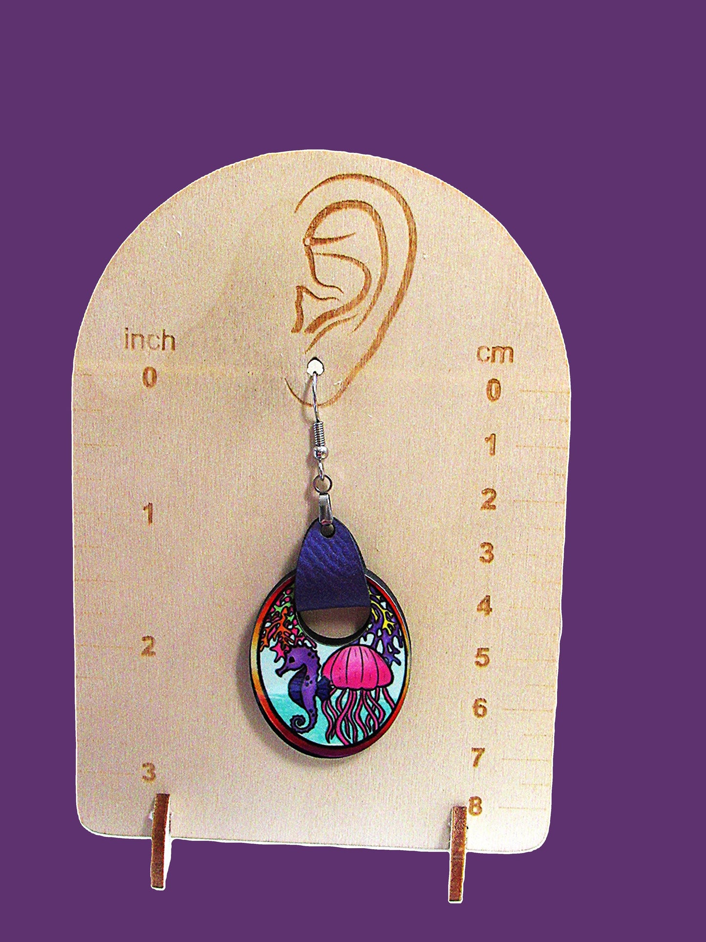 Boho Oval Shaped Sublimated Earring