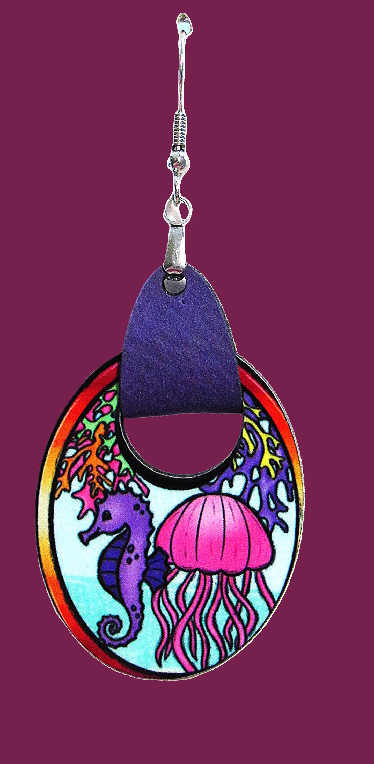 Boho Oval Shaped Sublimated Earring