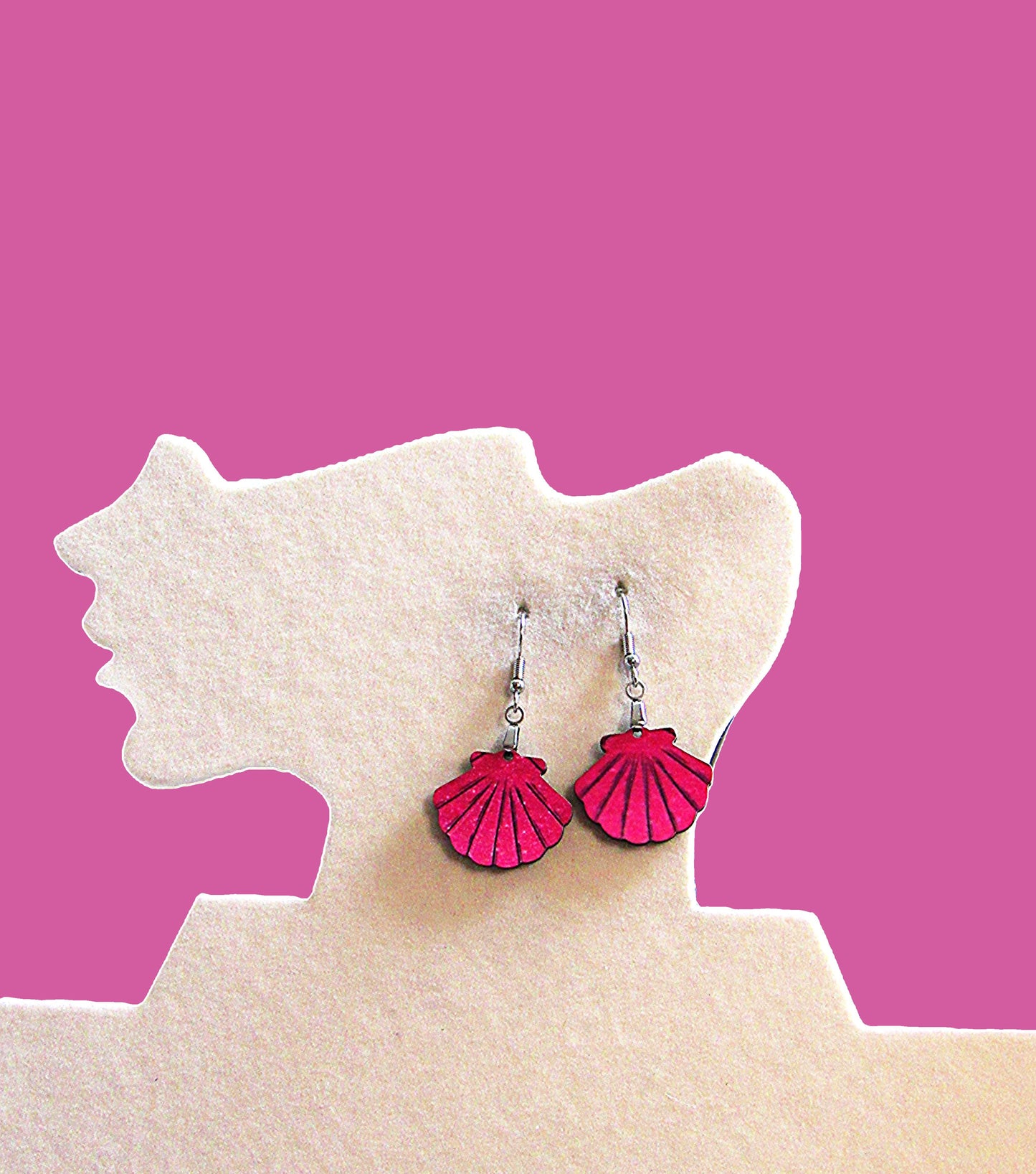 Clam Shell Shaped Sublimated Earrings MDF 1 inch