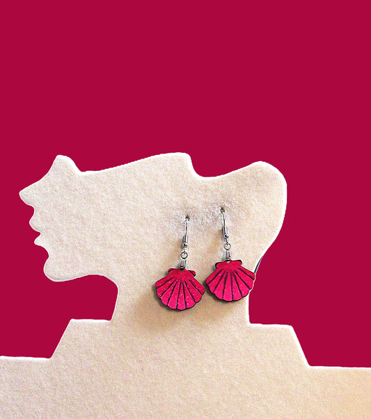 Clam Shell Shaped Sublimated Earrings MDF 1 inch