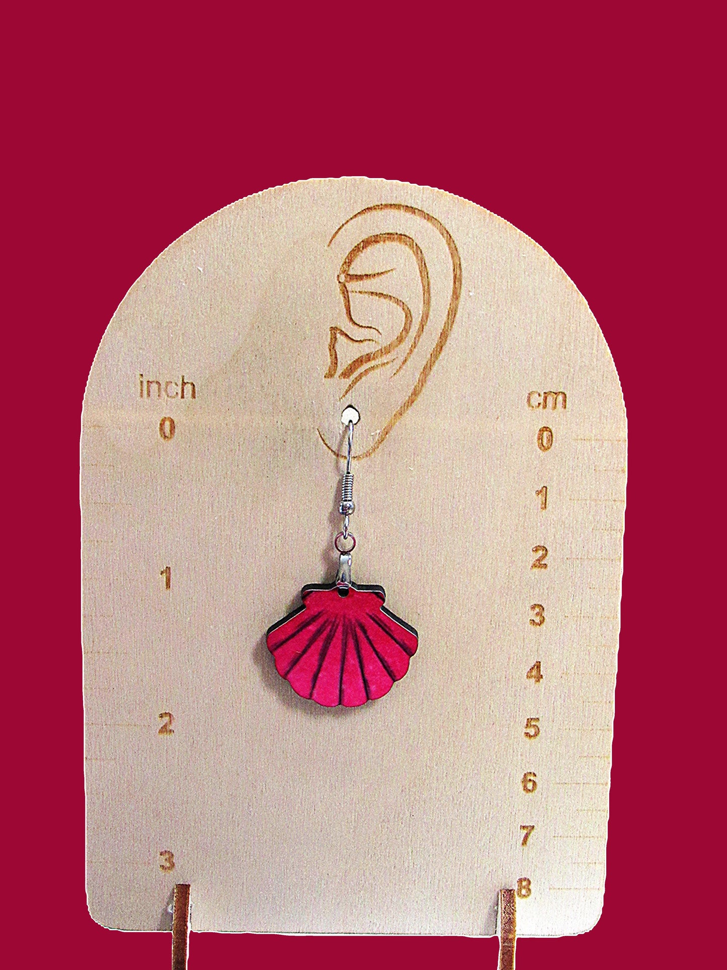 Clam Shell Shaped Sublimated Earrings MDF 1 inch