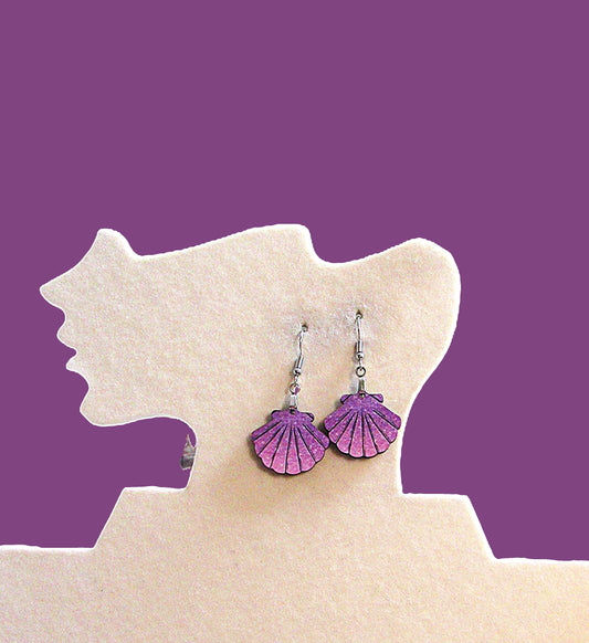 Clam Shell Shaped Sublimated Earrings MDF 1 inch