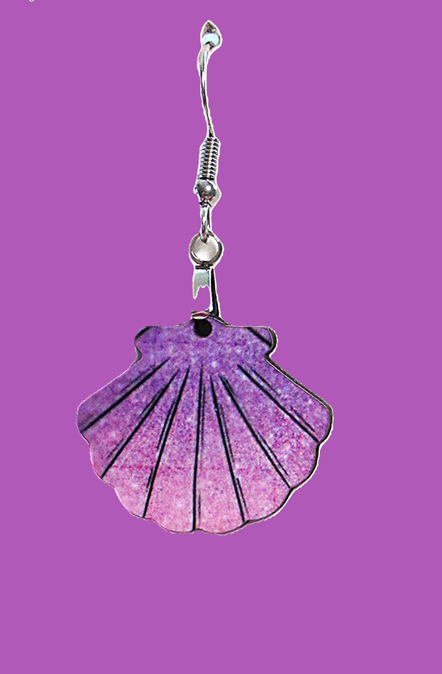 Clam Shell Shaped Sublimated Earrings MDF 1 inch