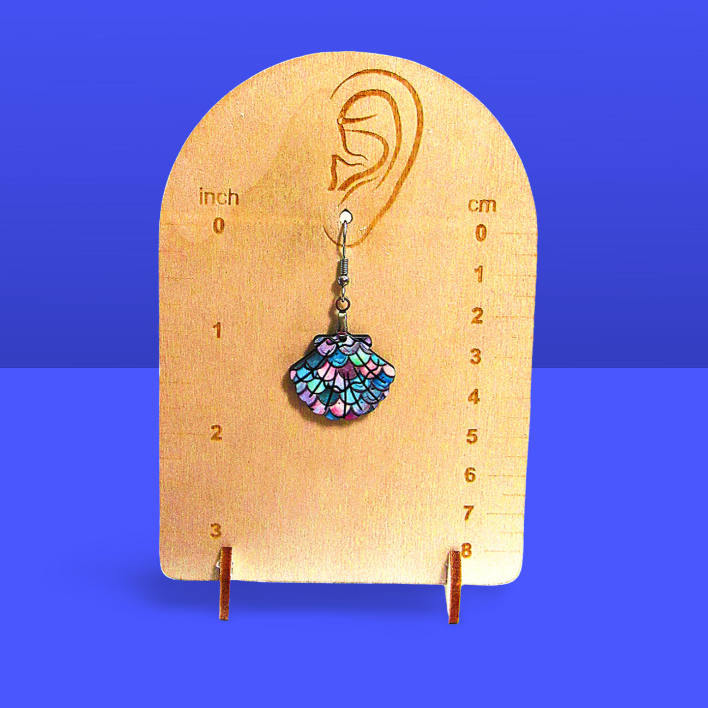 Clam Shell Shaped Sublimated Earrings MDF 1 inch