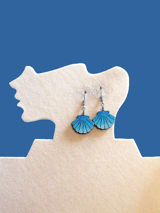 Clam Shell Shaped Sublimated Earrings MDF 1 inch