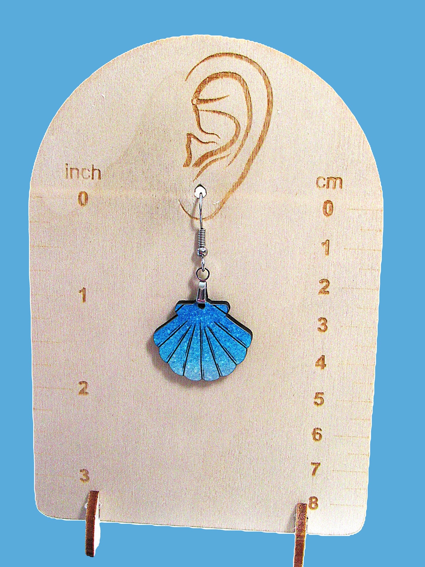 Clam Shell Shaped Sublimated Earrings MDF 1 inch