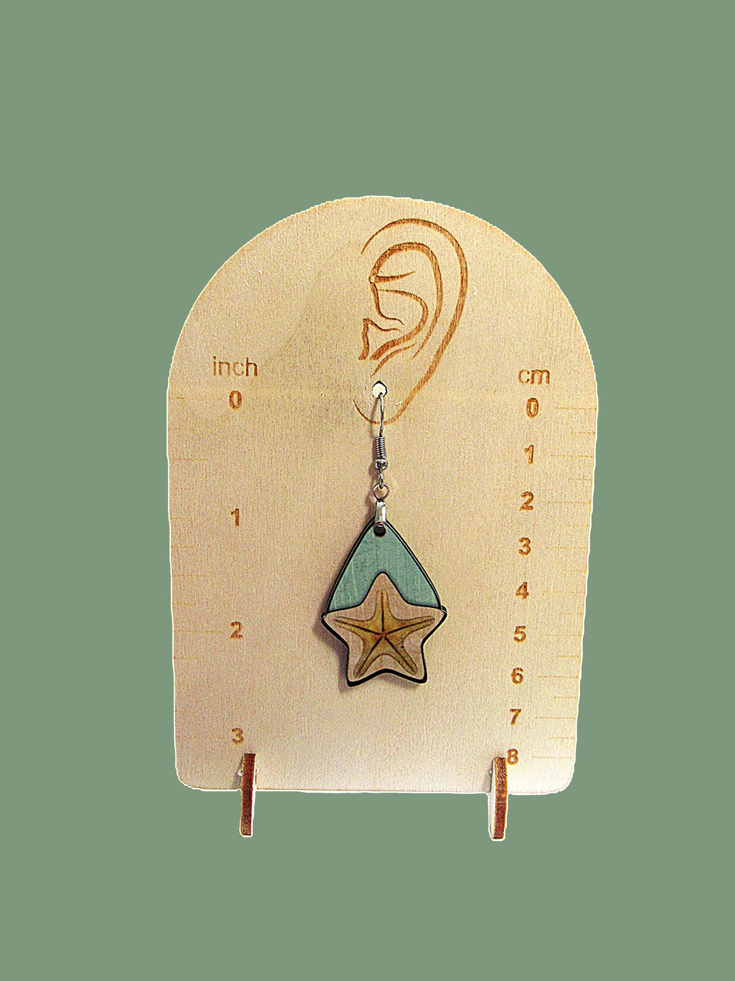 Teardrop Star Shaped Sublimated Earrings