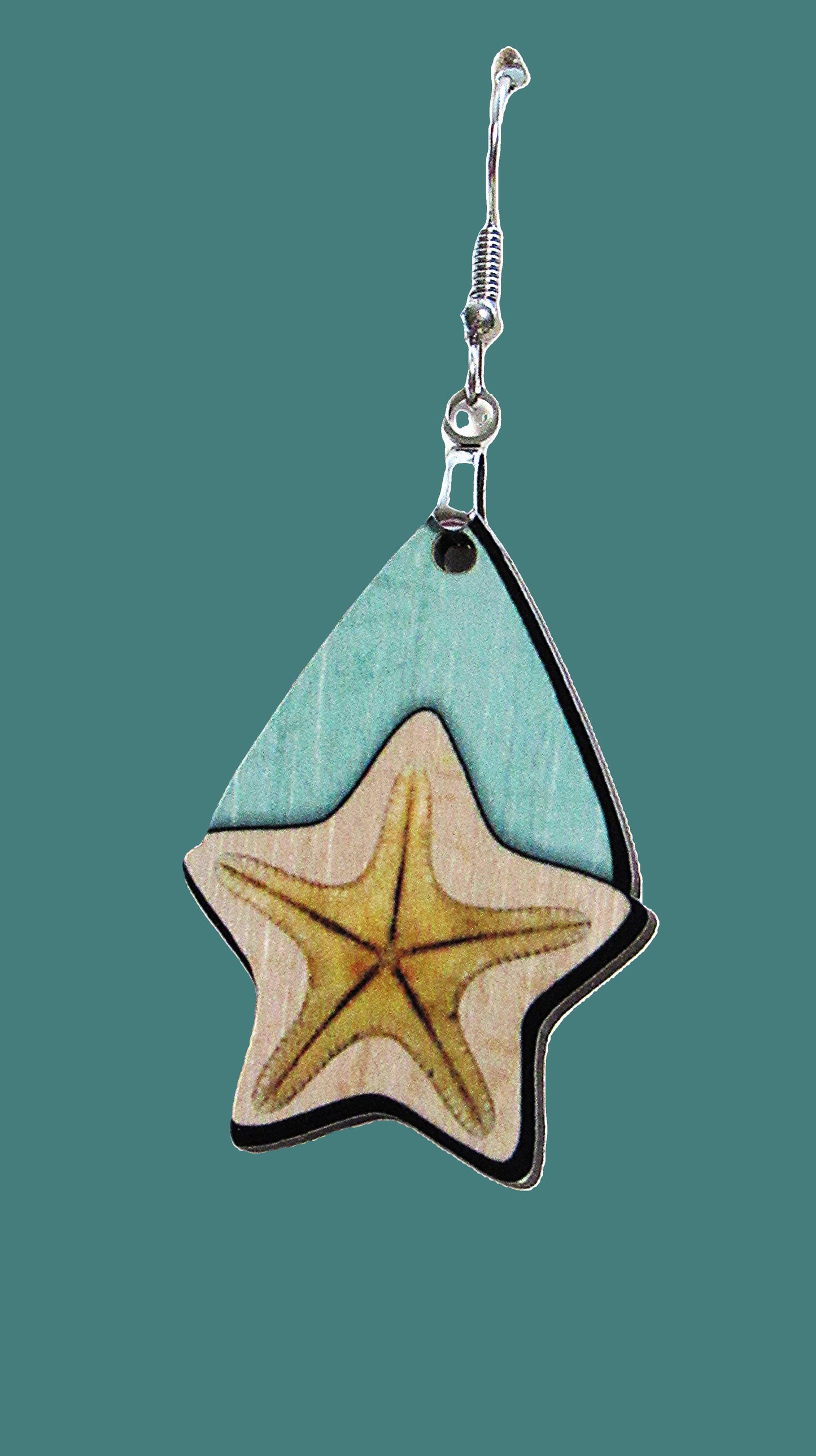 Teardrop Star Shaped Sublimated Earrings