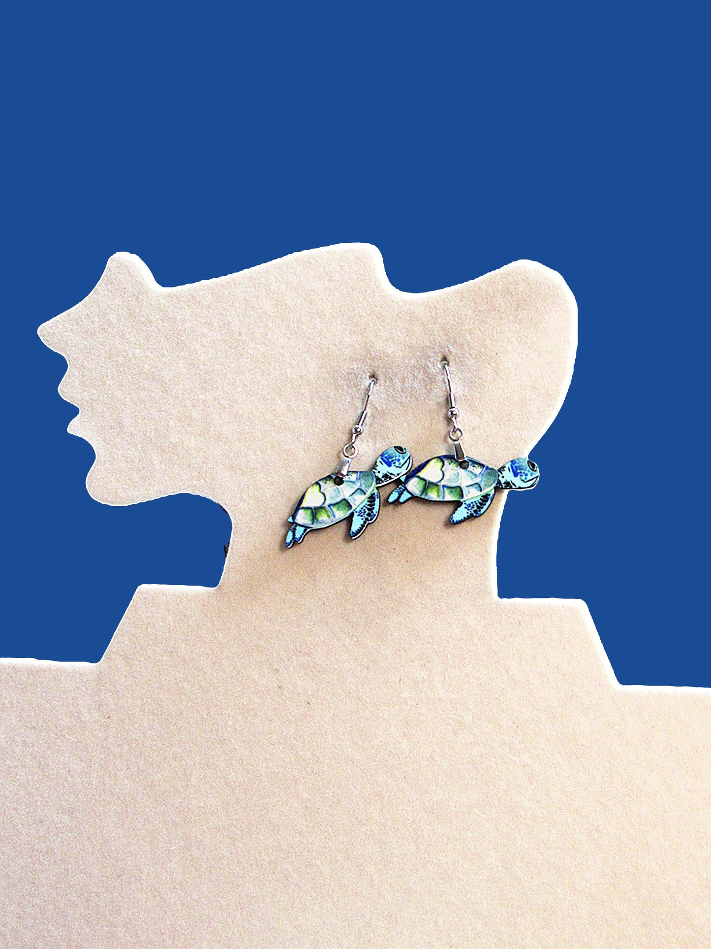 Turtle Shaped Sublimated Earrings