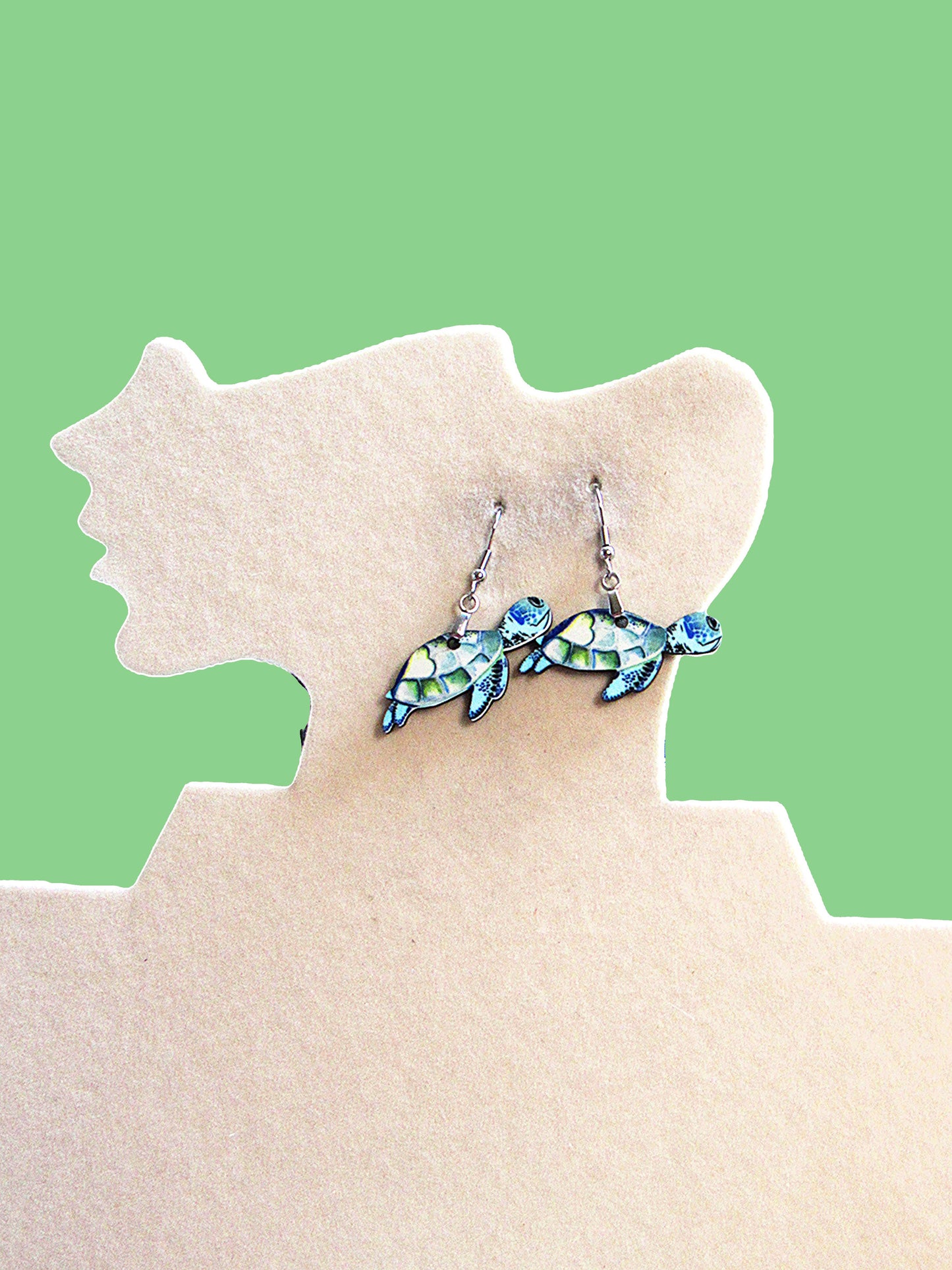Turtle Shaped Sublimated Earrings