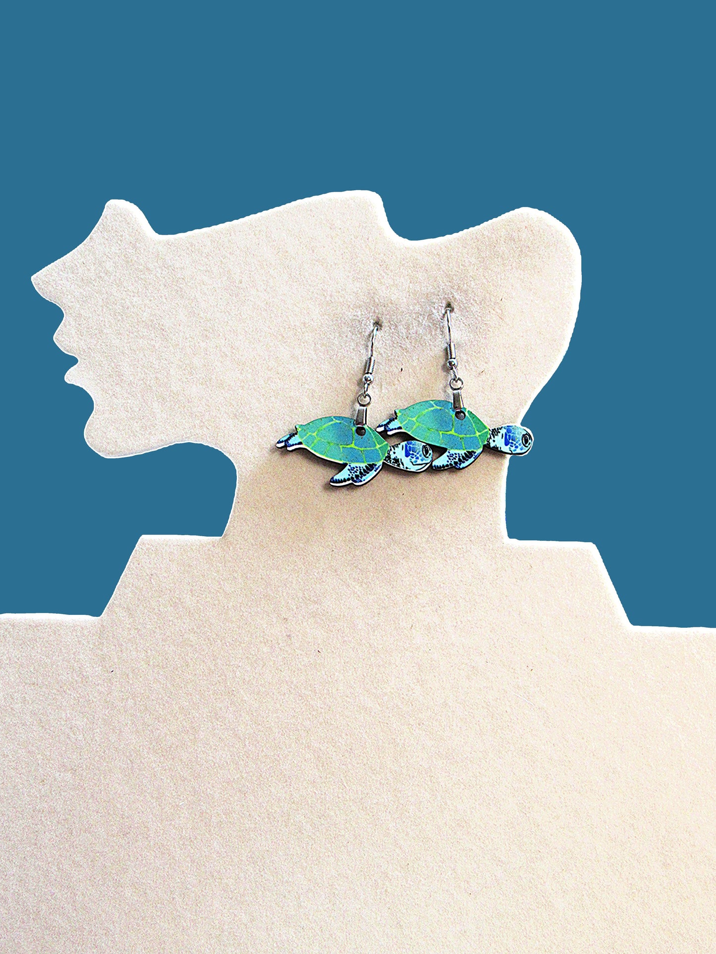 Turtle Shaped Sublimated Earrings
