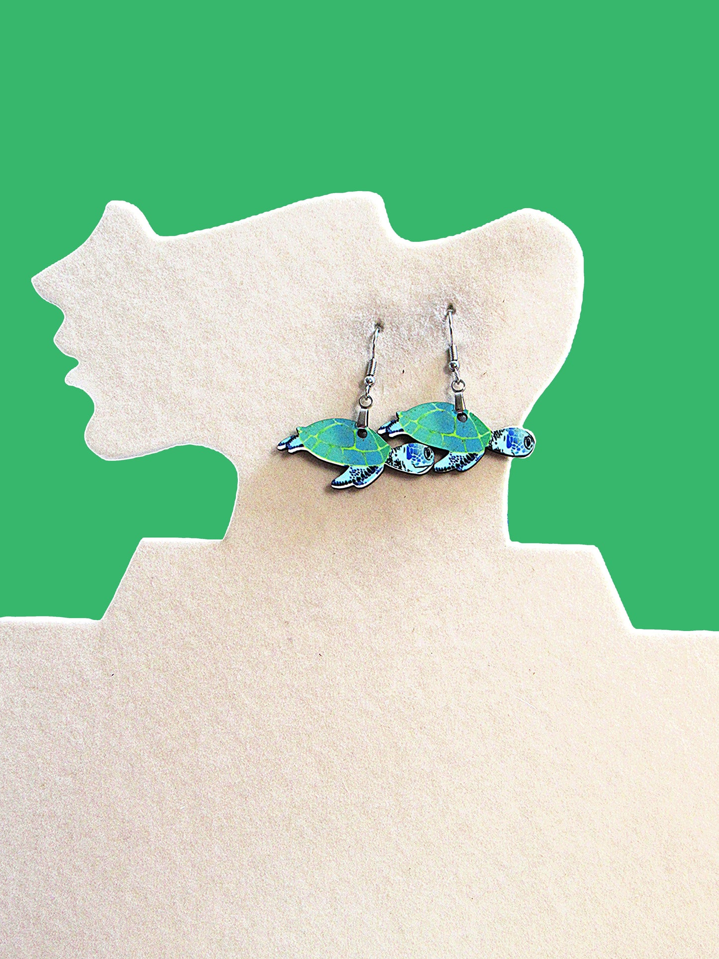 Turtle Shaped Sublimated Earrings