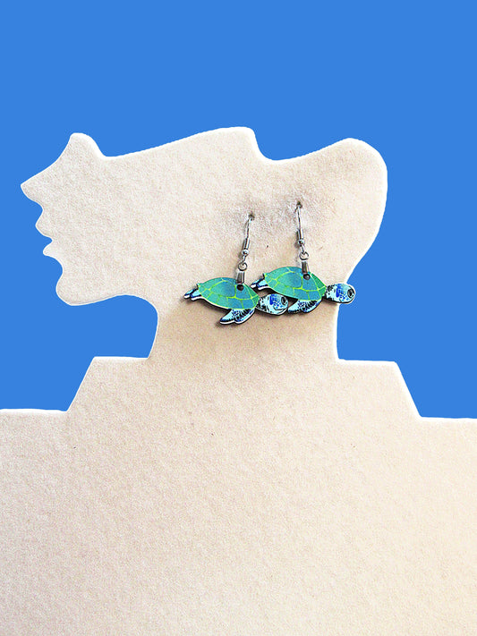 Turtle Shaped Sublimated Earrings