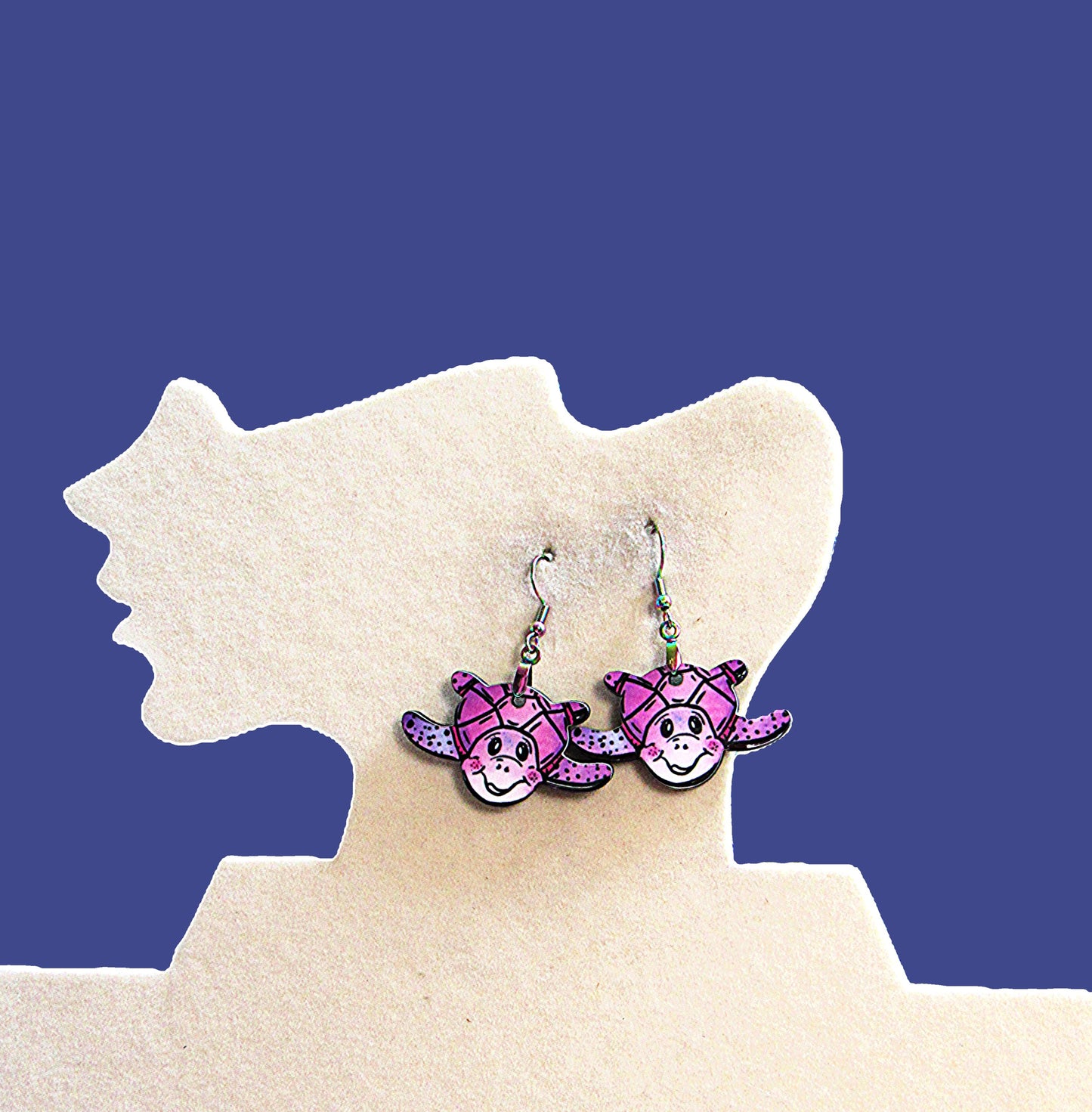 Sea Turtle Shaped Sublimated Earrings