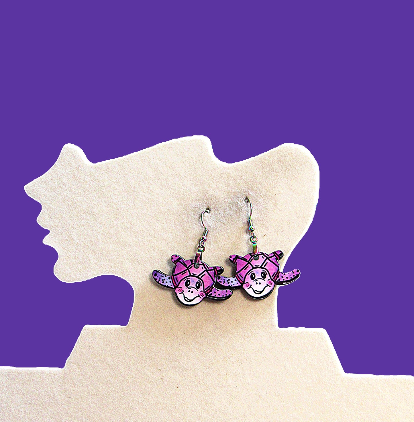 Sea Turtle Shaped Sublimated Earrings