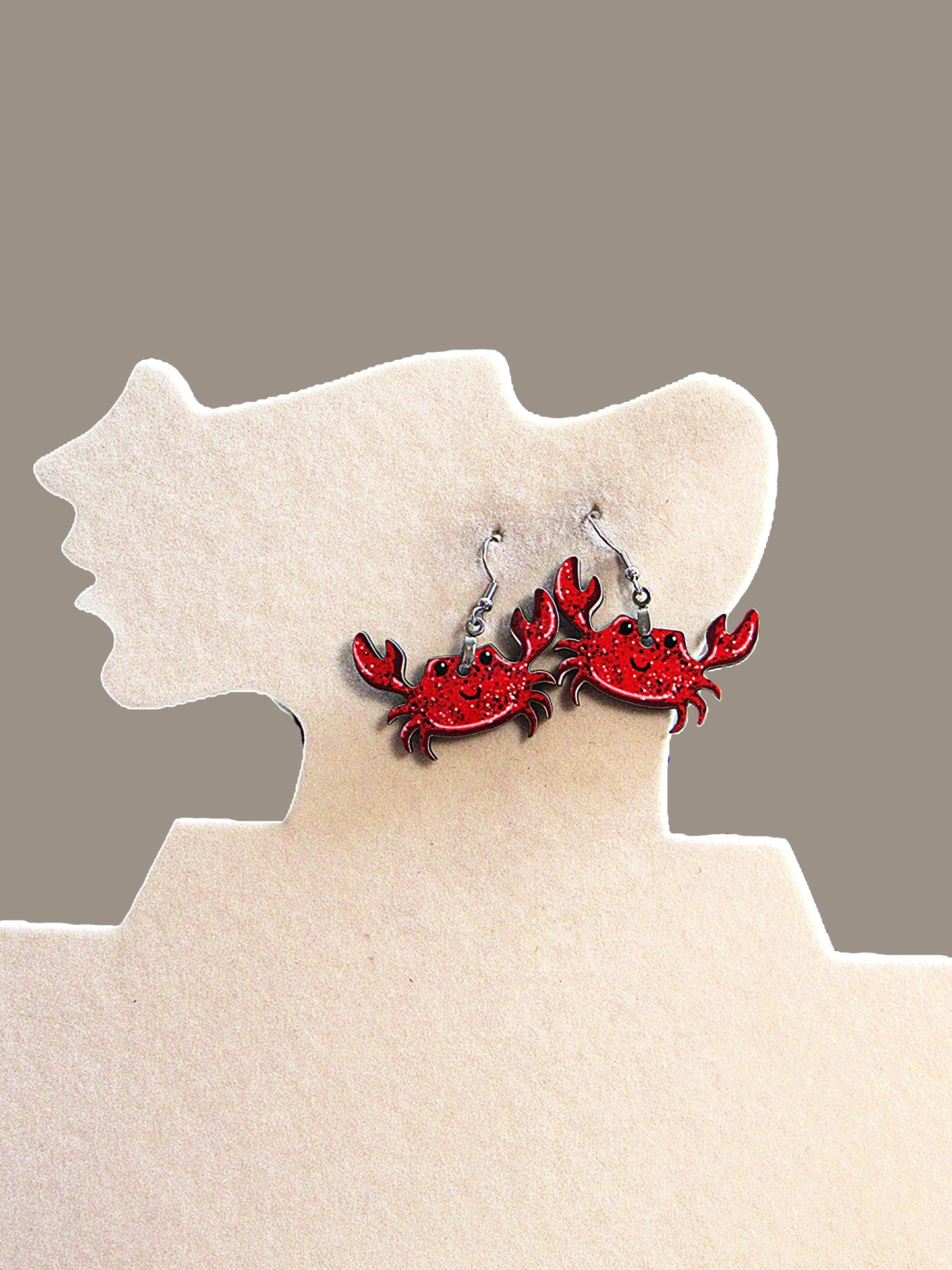 Crab Shaped Sublimated Earrings 1.5"
